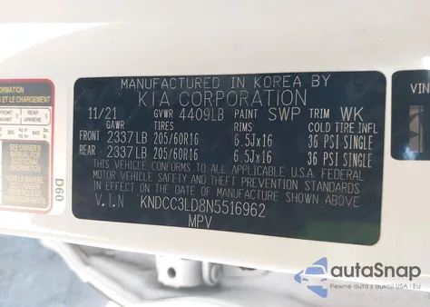 2022 Kia Niro Plug-In Hybrid Ex Premium from USA, damaged, VIN KNDCC3LD8N5516962